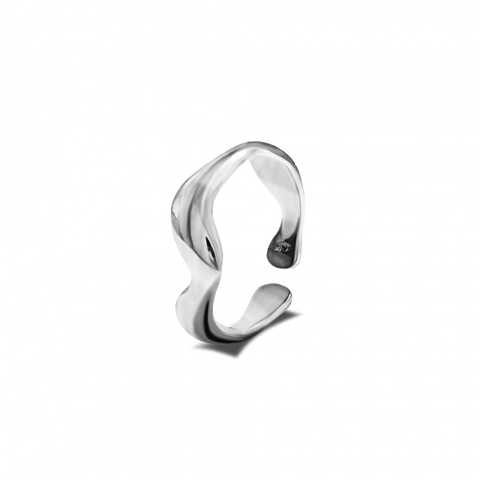 Anello Onda regolabile in acciaio inox Galia Jewels indossato su mano