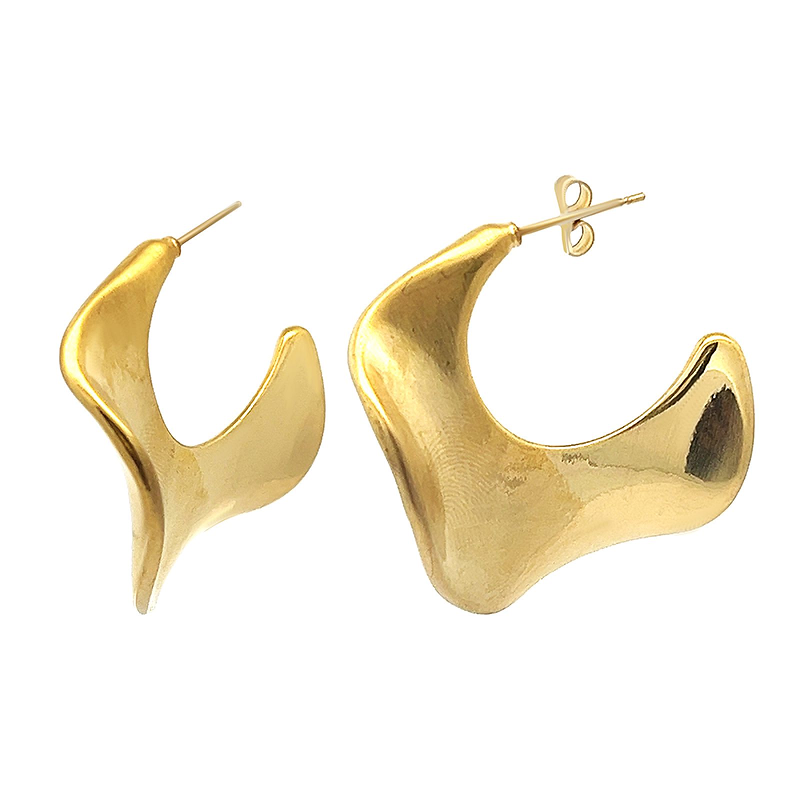 Orecchini Elegant Vibes in acciaio inox satinato Galia Jewels indossati su modella