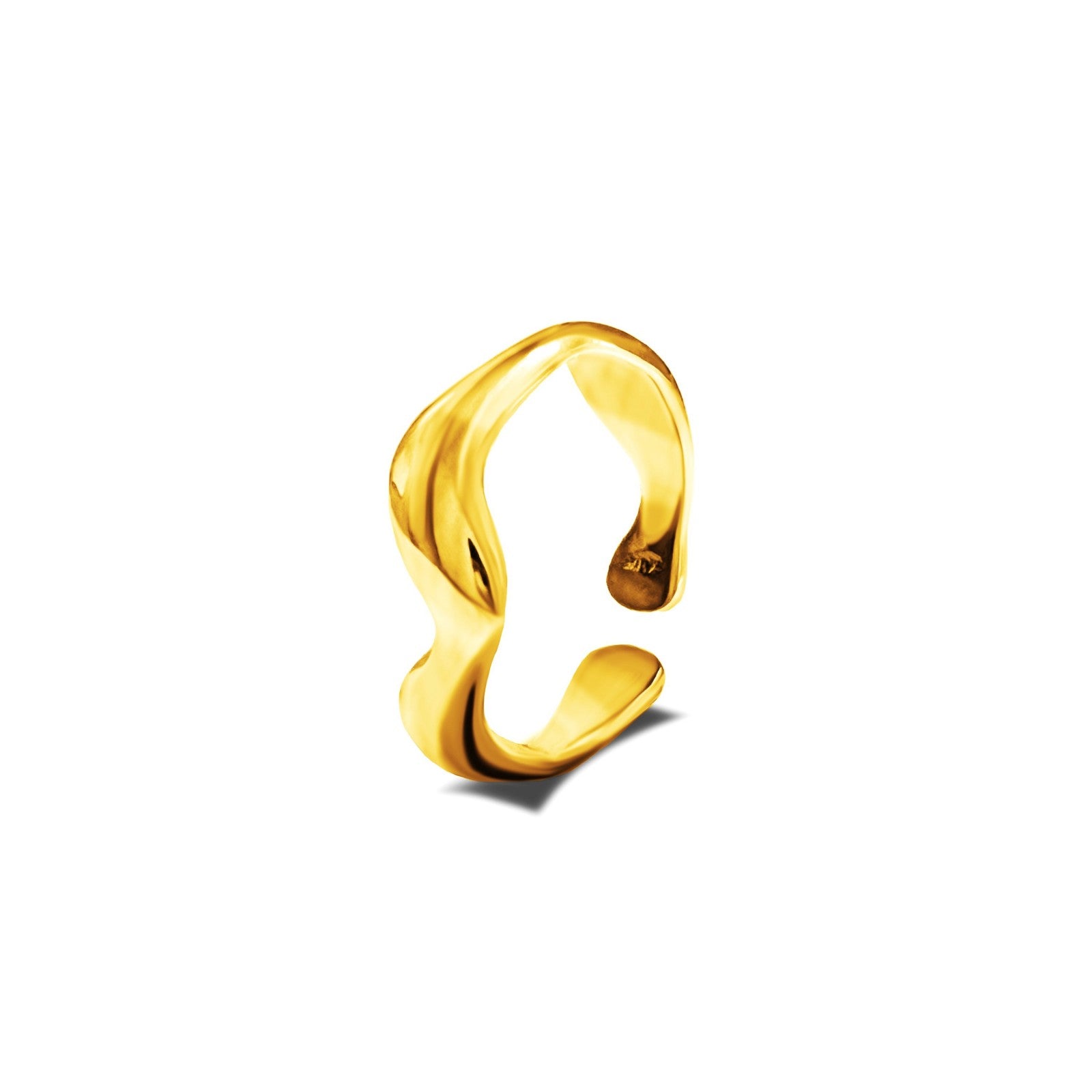 Anello Onda regolabile in acciaio inox Galia Jewels indossato su mano